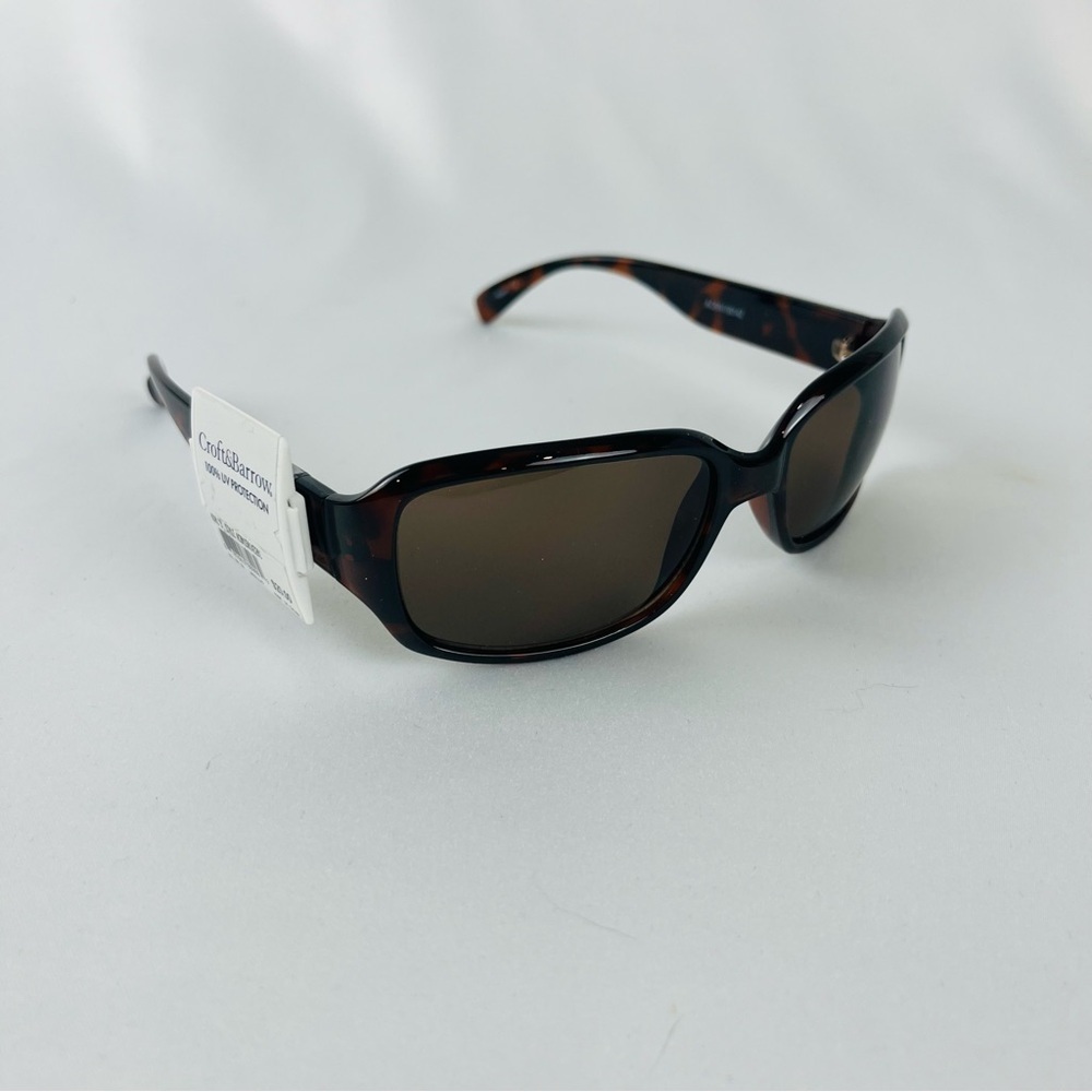 Croft & Barrow Sunglasses Tortoise Shell Frame Brown Lenses 100% UV Protection - Picture 1 of 10